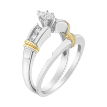 Load image into Gallery viewer, 14K Yellow and White Gold 1/3 Cttw Marquise Diamond Cocktail Engagement Ring Set (H-I Color, SI1-SI2 Clarity) - Size 7