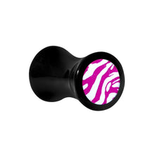 Load image into Gallery viewer, 2G Acrylic Pink White Zebra Saddle Plug