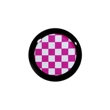 Load image into Gallery viewer, 1/2 Black Acrylic Pink and White Checkerboard Saddle Plug