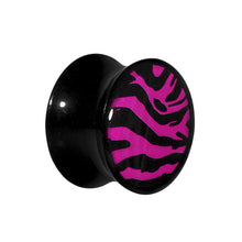 Load image into Gallery viewer, 5/8 Acrylic Pink Black Zebra Saddle Plug