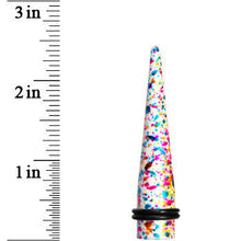 Load image into Gallery viewer, 1/2 Acrylic Rainbow Bubblegum Spatter Straight Taper