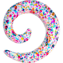 Load image into Gallery viewer, 00G Acrylic Rainbow Bubblegum Spatter Spiral Taper