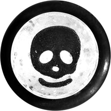 Load image into Gallery viewer, 00G Clear Acrylic Glitter Black Skull Confetti Taper