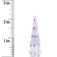 Load image into Gallery viewer, 9/16 Clear Acrylic Glitter Purple Star Confetti Taper