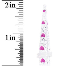 Load image into Gallery viewer, 0G Clear Acrylic Glitter Purple Heart Confetti Taper