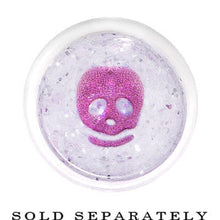 Load image into Gallery viewer, 1/2 Clear Acrylic Glitter Purple Skull Confetti Taper