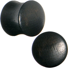 Load image into Gallery viewer, 1/2 Solid Organic Black Areng Wood Saddle Plug Set
