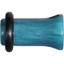 Load image into Gallery viewer, 2G Teal Marble Swirl Acrylic Single Flare Plug Set