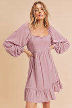 Load image into Gallery viewer, New Summer Ruffled Hem Square Neck Balloon Sleeve Mini Dress For Women - Trendy, Feminine & Chic with Playful Details