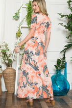 Load image into Gallery viewer, Celeste Paisley Print Short Sleeve Maxi Dress with Pockets Effortlessly Stylish, Fluttering, Comfortable, and Versatile with Pockets for Added Convenience