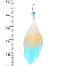 Load image into Gallery viewer, Natural Serenity Feather Dangle Belly Ring