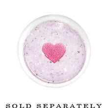 Load image into Gallery viewer, Clear Acrylic Glitter Pink Heart Confetti Taper 8G to 16mm