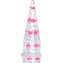 Load image into Gallery viewer, Clear Acrylic Glitter Pink Heart Confetti Taper 8G to 16mm