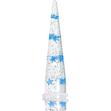 Load image into Gallery viewer, 00G Clear Acrylic Glitter Blue Star Confetti Taper