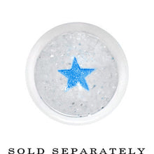 Load image into Gallery viewer, 00G Clear Acrylic Glitter Blue Star Confetti Taper