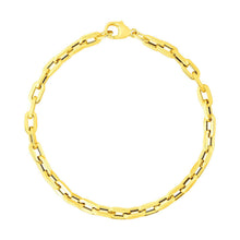 Load image into Gallery viewer, 14k Yellow Gold 7 1/2 inch Paperclip Chain Bracelet with Three Diamond Links