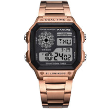 Load image into Gallery viewer, Luxury Famous Sports Business Square Retro Watch Waterproof 50M WIth Count Down Timer Digital Stopwatch Clock For Men and Woman Unisex Watch
