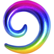 Load image into Gallery viewer, 1/2 Acrylic Electric Rainbow Spiral Taper