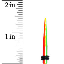 Load image into Gallery viewer, 6G Acrylic Rasta Stripes Straight Taper