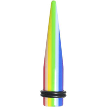 Load image into Gallery viewer, 00G Acrylic Retro Rainbow Straight Taper