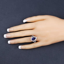 Load image into Gallery viewer, 2.60 Carat Genuine Tanzanite and White Diamond 14K White Gold Ring