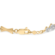 Load image into Gallery viewer, 10k Gold 1/3 Cttw Diamond Miracle Set Alternating Bar and Link Bracelet (I-J Color, I1-I2 Clarity) - 7.75" Inches