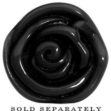 Load image into Gallery viewer, 7/8 Black Rose Flower Acrylic Saddle Plug