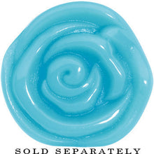 Load image into Gallery viewer, 9/16 Blue Rose Flower Acrylic Saddle Plug