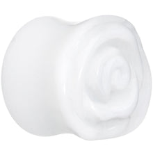 Load image into Gallery viewer, 18mm White Rose Flower Acrylic Saddle Plug