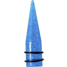 Load image into Gallery viewer, 5/8 Blue Acrylic Silver Glitter Taper