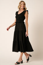 Load image into Gallery viewer, Smocked Ruffled Tiered Midi Dress β Feminine, Romantic, Flattering and Playful Design & Whimsical Style