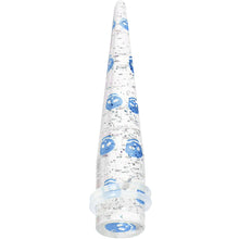 Load image into Gallery viewer, 1/2 Clear Acrylic Glitter Blue Skull Confetti Taper
