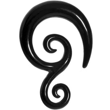 Load image into Gallery viewer, 9mm Black Acrylic Swirl Spiral Taper