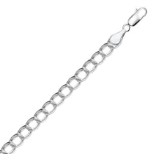 Load image into Gallery viewer, Sterling Silver Small Ridged Circular Chain Bracelet with Rhodium Plating