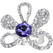 Load image into Gallery viewer, Crystalline Daisy Flower Adjustable Ring