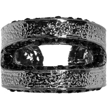 Load image into Gallery viewer, Hammered Black Gem Adjustable Ring