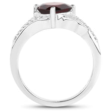 Load image into Gallery viewer, 1.67 Carat Genuine Garnet and White Topaz .925 Sterling Silver Ring