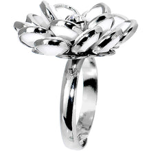 Load image into Gallery viewer, White Enamel Blooming Flower Adjustable Ring