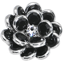 Load image into Gallery viewer, Black Enamel Blooming Flower Adjustable Ring