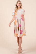 Load image into Gallery viewer, New Floral Round Neck Short Sleeve Tiered Dress For Women–Flowy, Feminine & Perfect for Summer