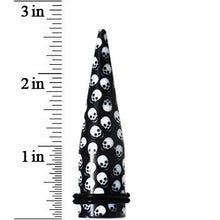 Load image into Gallery viewer, 5/8 Black Acrylic Skull Logo Taper