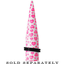 Load image into Gallery viewer, 9/16 White Acrylic Pink Heart Logo Taper