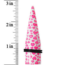 Load image into Gallery viewer, 18mm White Acrylic Pink Heart Logo Taper