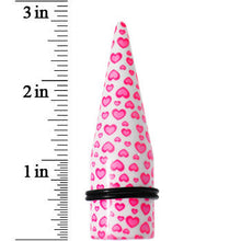 Load image into Gallery viewer, 20mm White Acrylic Pink Heart Logo Taper