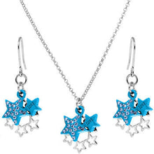 Load image into Gallery viewer, Blue Celestial Love Star Dangle Necklace and Earring Set