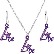 Load image into Gallery viewer, Purple Star Live Dangle Necklace and Earring Set