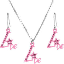 Load image into Gallery viewer, Pink Star Live Dangle Necklace and Earring Set