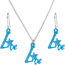 Load image into Gallery viewer, Blue Star Live Dangle Necklace and Earring Set
