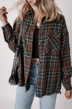 Load image into Gallery viewer, Timeless Women's Classic Plaid Button-Up Long Sleeve Jacket – Lightweight & Stylish Cotton-Blend Outerwear