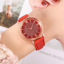 Load image into Gallery viewer, Womens Watches Bracelet Set Starry Sky Ladies Watch Casual Leather Student Quartz Wristwatch Luxury Fashion Minimalist Leather Strap Dress Analogue Quartz Round Elegant Watch